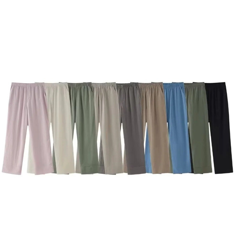 Casual Loose Tied Pajamas Trousers Suit