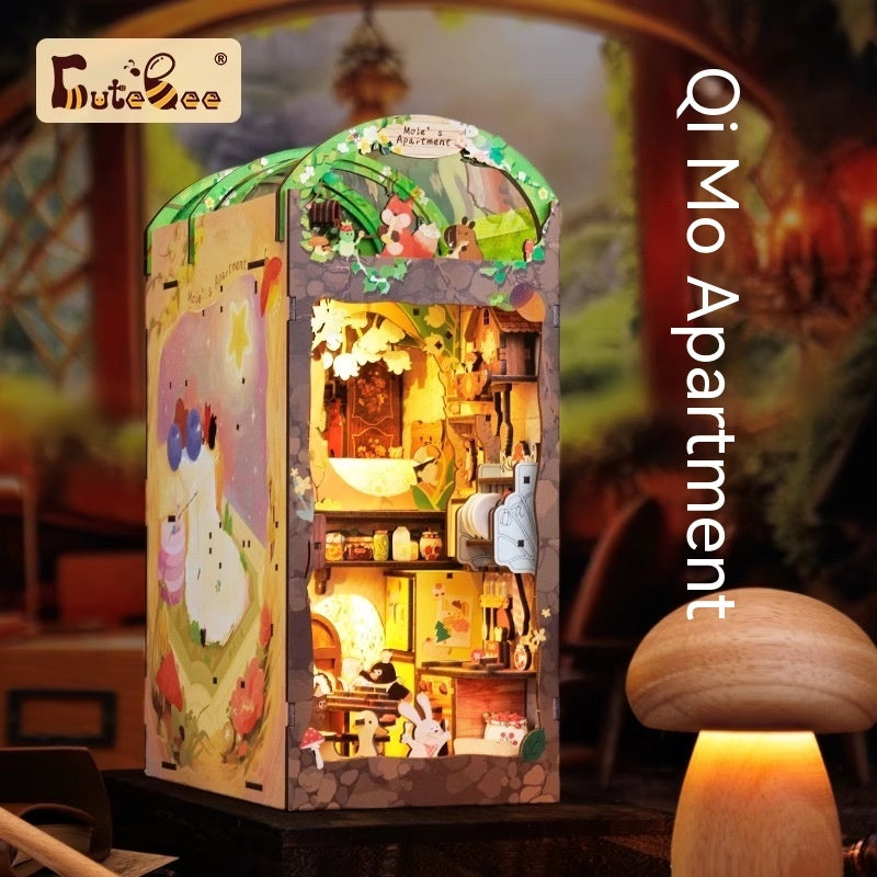 Diy Wooden 3d Stereo Hand-assembled Book Stand Model