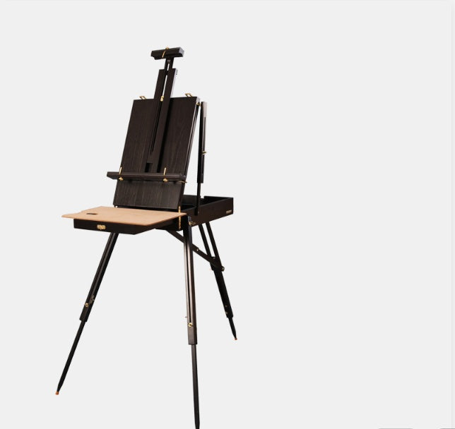 Italian Beech Sketch Portable Paint Box Wooden Pull Rod Oil Painting Box Paint Box Portable Art Oil Painting Easel