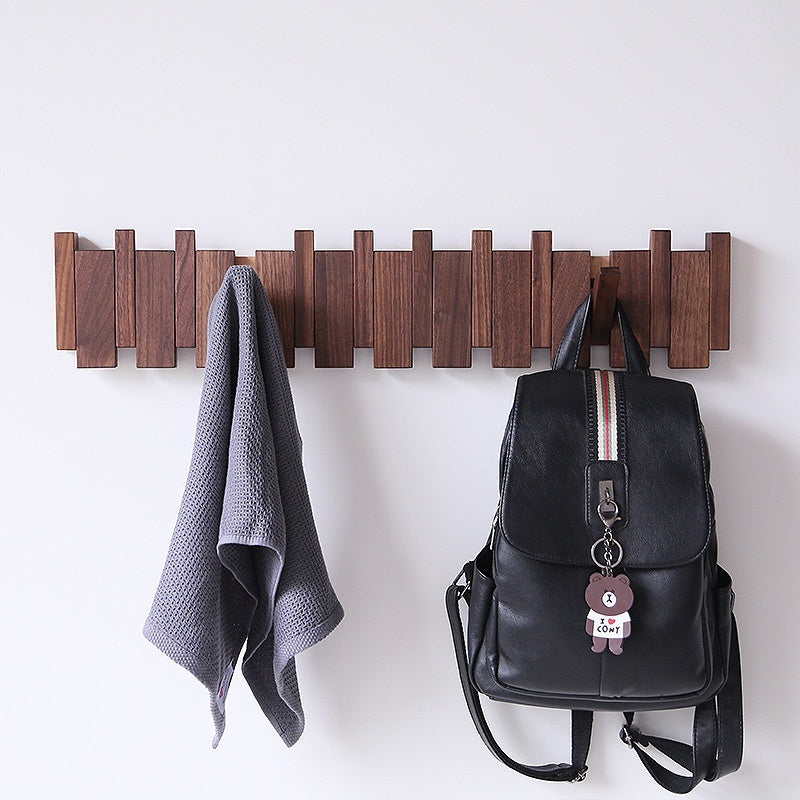 Clothes Hook Wall-mounted Entrance Hallway Hanger Punch-free Solid Wood Creative Keys Clothes