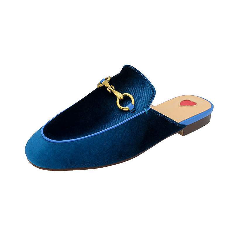 Horsebit Baotou Half Slippers Women's Outer Wear Leather Sandals