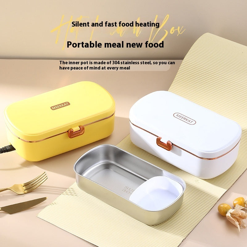 Mini Heating Insulated Lunch Box Plug-in Electric Office Worker Student Bento Stainless Steel Liner Gift