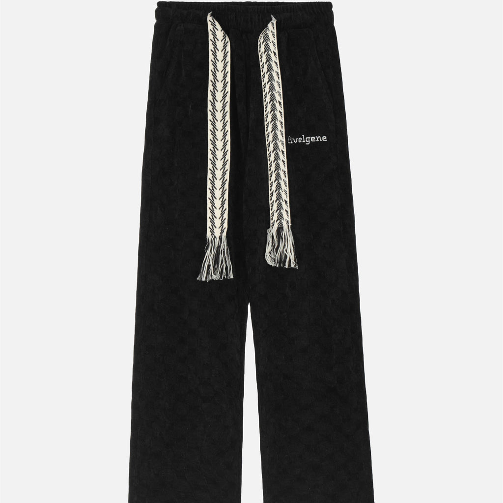 High Waist Straight-leg Cotton No Belt Trousers Loose Wide Leg Urban Casual Pants