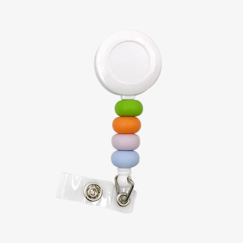 Badge Student ID Card Badge Silicone Bead Keychain