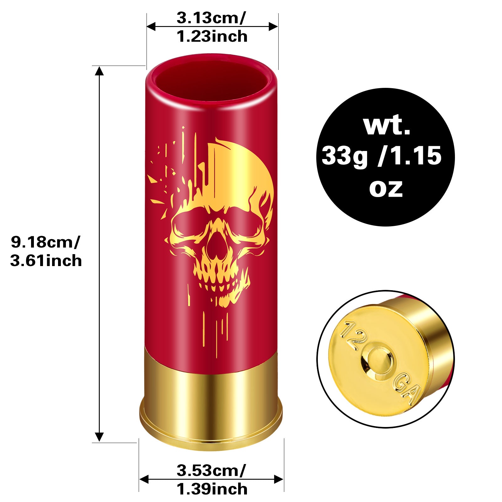 4pcs Skull Shot Glasses, 1.5oz - Reusable, High-Quality Plastic Bullet Cups For Whiskey, Cocktails & Wine, Perfect For Bars, Parties & Gifts