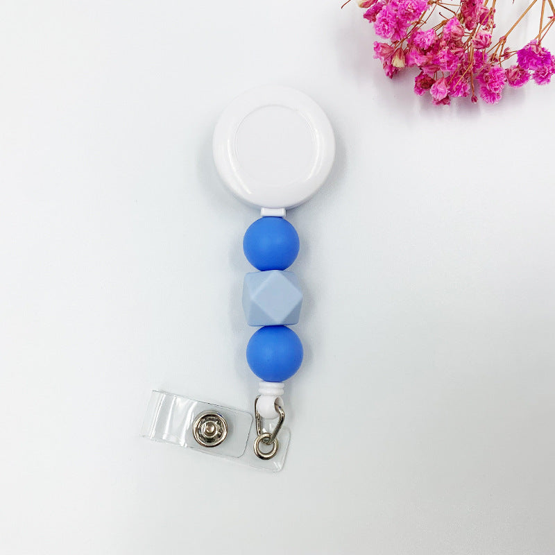 Badge Student ID Card Badge Silicone Bead Keychain