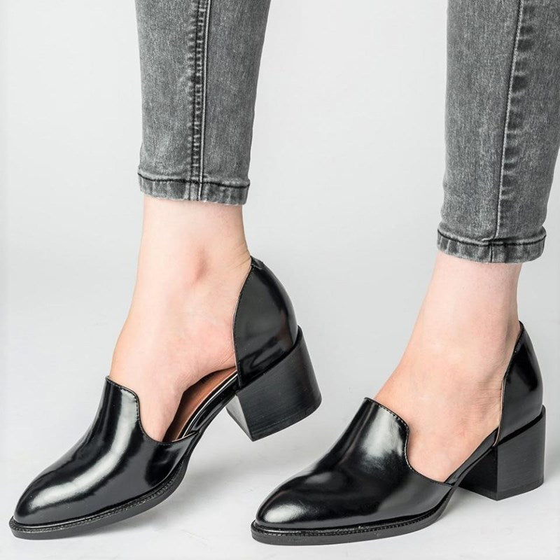 Women's shoes with big size and thick heel