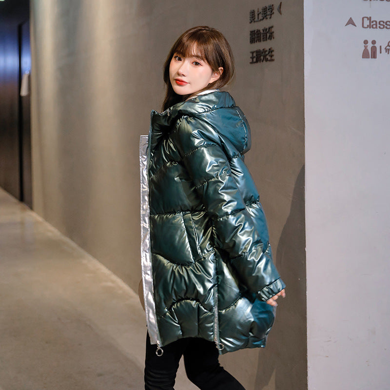 Mid-length Winter Loose Fashion Hooded Down Cotton Jacket