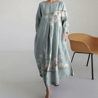 Women's Loose Round Neck Fashion Printed Dress