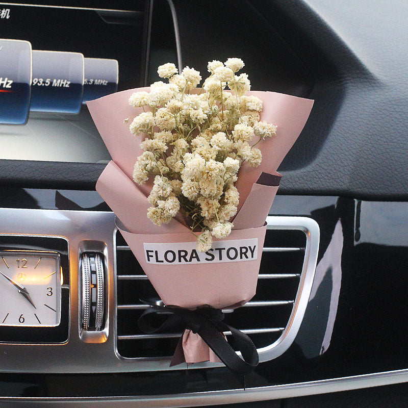 Fashion Creative Dried Flowers Decorative Car Female Motor Air Outlet Fragran