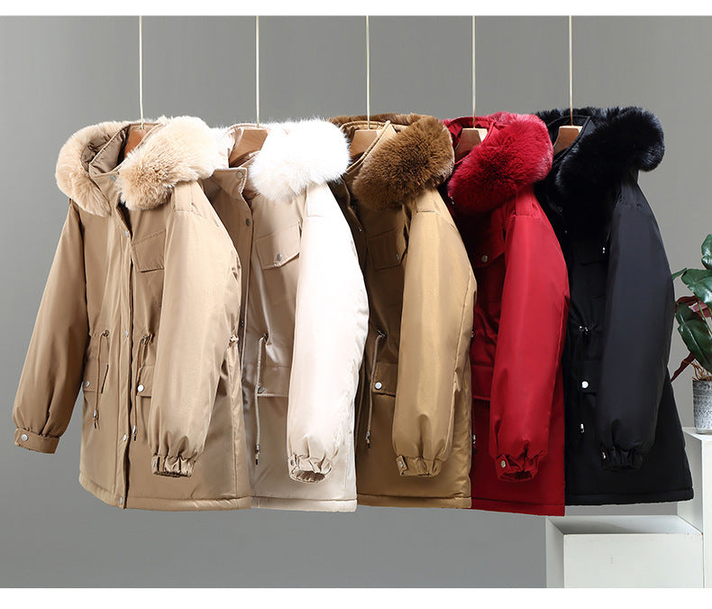 Women's Clothing Slimming Thickened Mid-length Down Cotton Jacket Coat