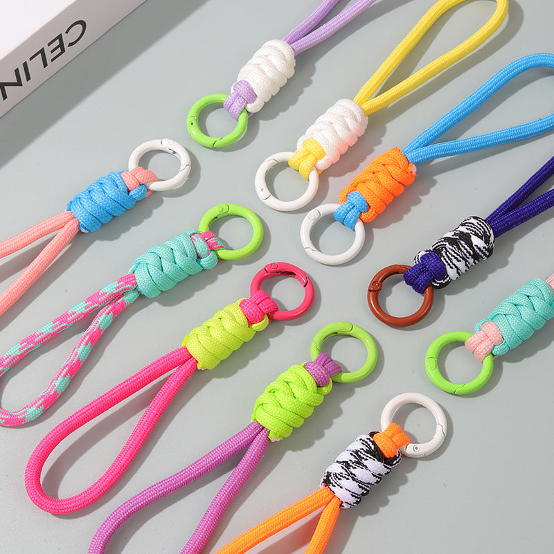 Color Matching Knotted Mobile Phone Lanyard Creative Weaving