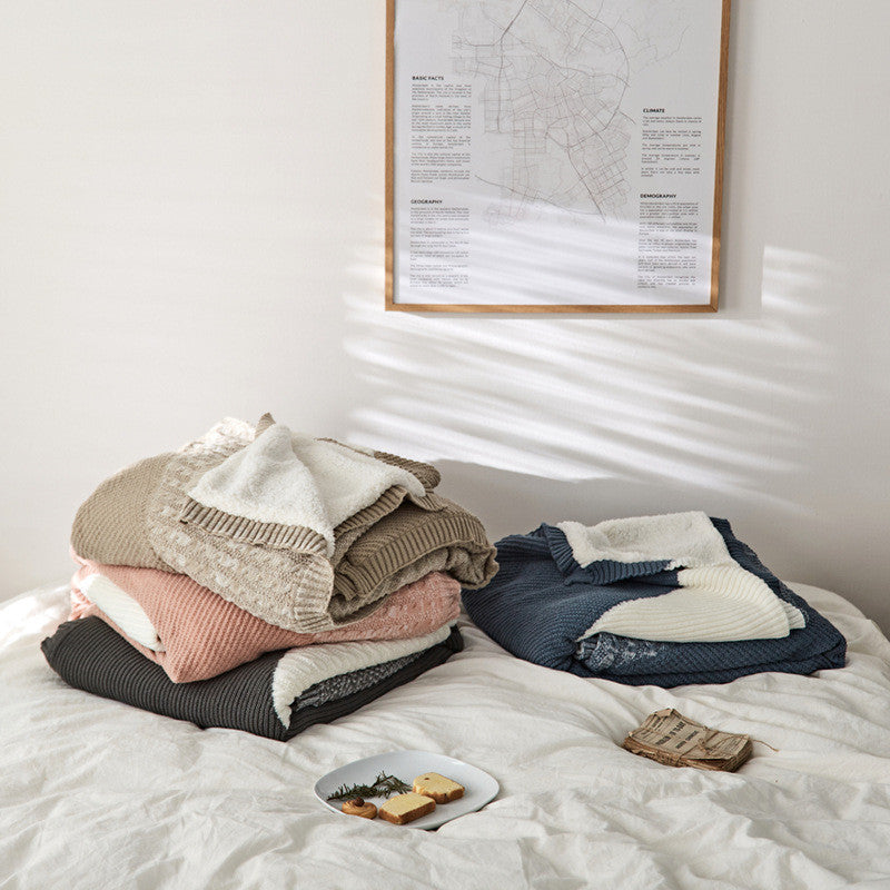 Thicken Warm Siesta Blanket Quilt Knitted Woolen Blanket