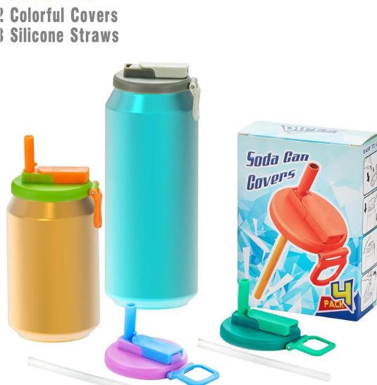 Fashion Personality Silicone Straw Soda Can Lid