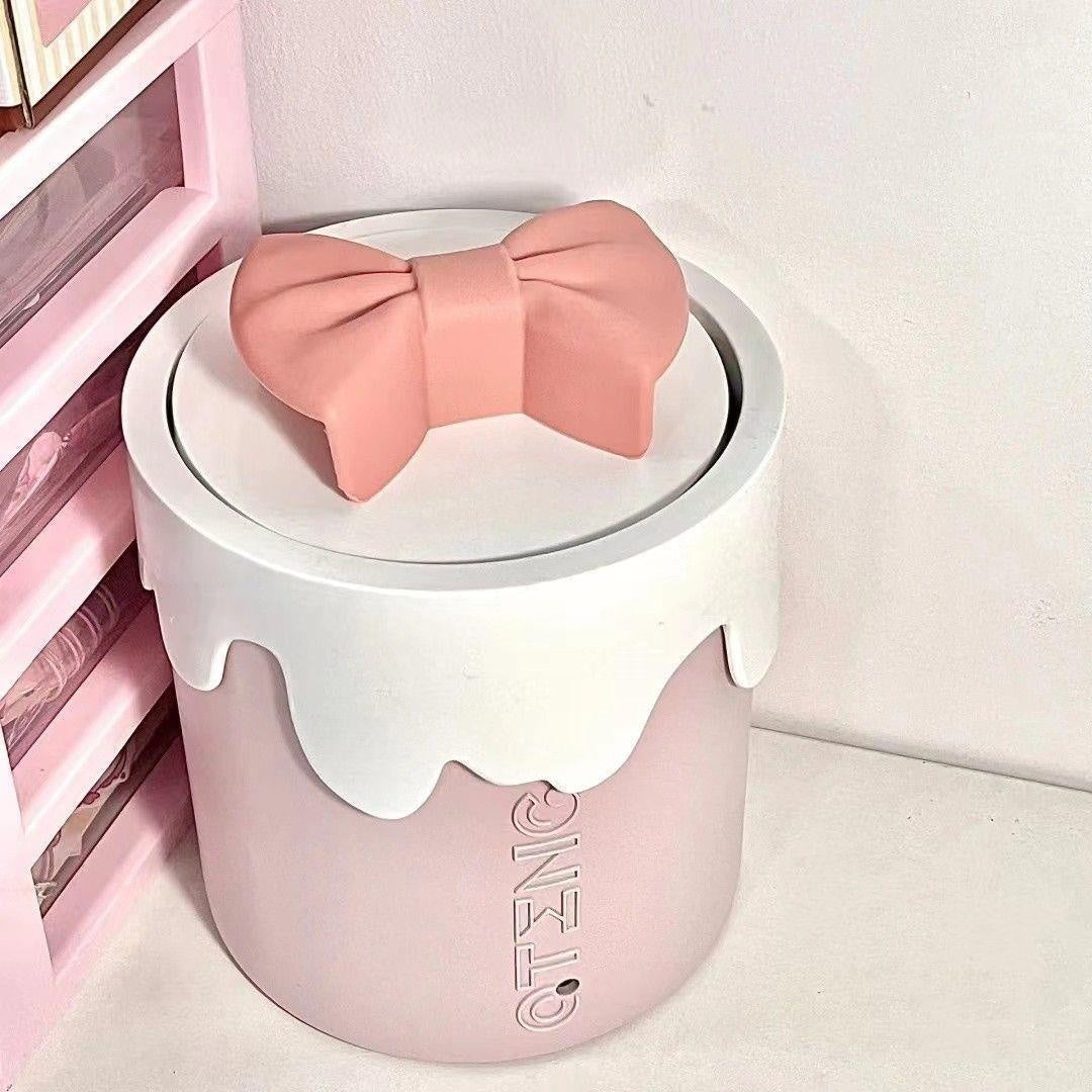Ice Cream Rabbit Ears Bowknot Trash Can