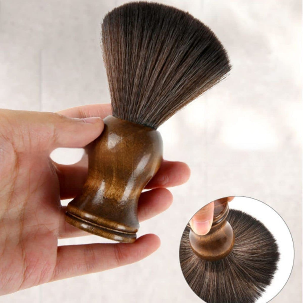Men's Nylon Soft Hair Wooden Handle Barber Film Face Brush