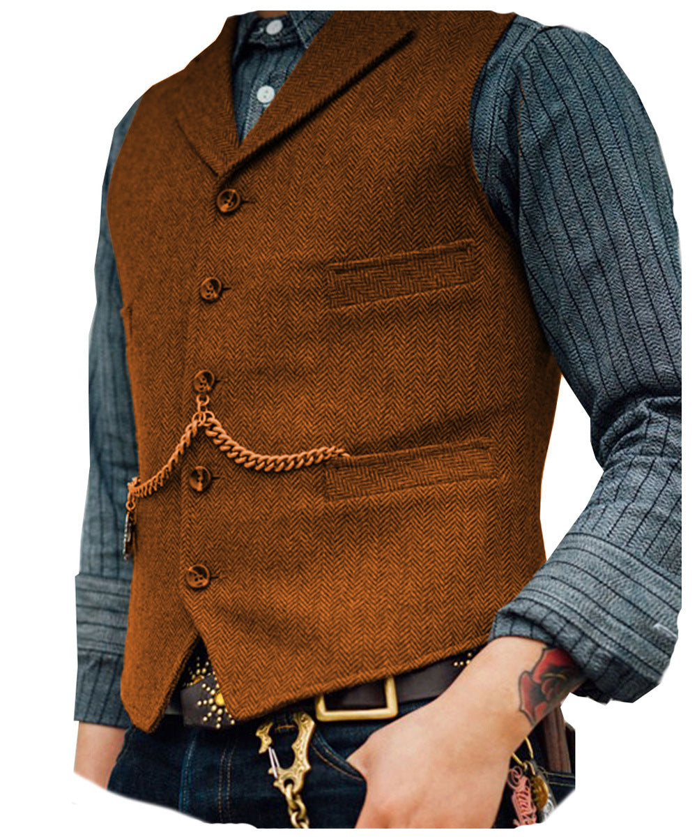 New Men's Groom Slim Casual Suit Vest