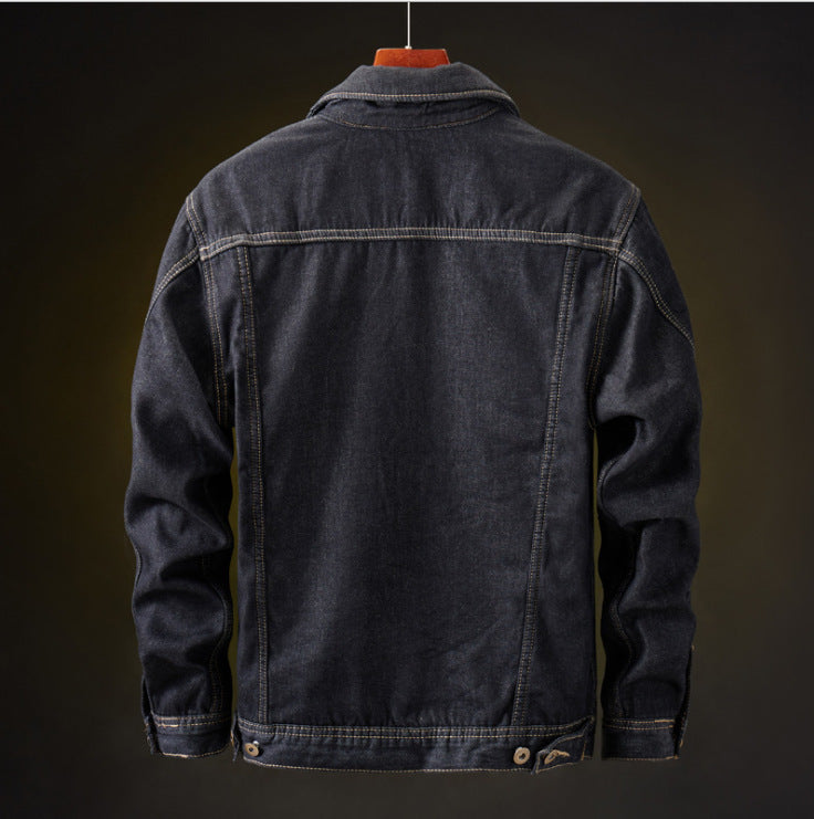 Plush Thick Slim Warm Men's Denim Jacket