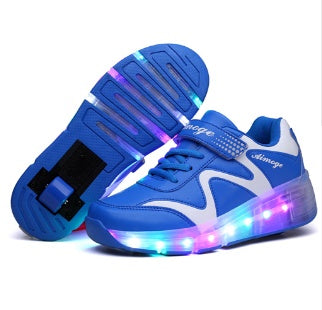 Flashing roller skates