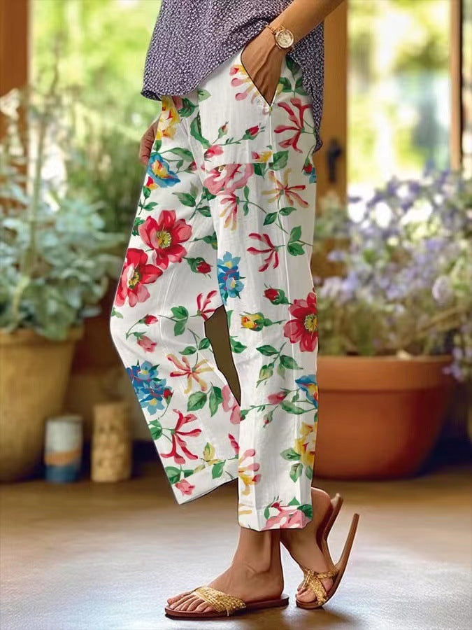 3D Digital Printing High Waist Drawstring Baggy Pants Women