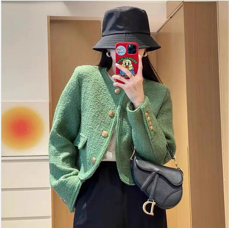 High-grade Green Classic Style French Jacket