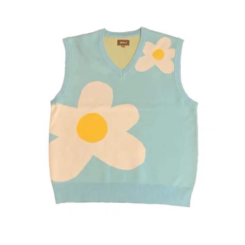 Flower knitted vest