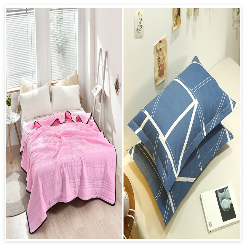 Pure Color Washed Air Conditioner Summer Cooling Thin Single Double Washable Quilt