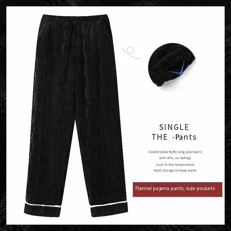 Women's Flannel Thickened Warm Home Pants