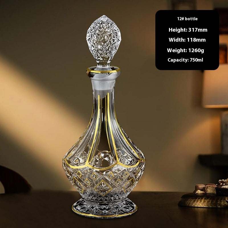 Hand-painted Gold Glass Wine Bottle Internet Celebrity Home High-end Wine