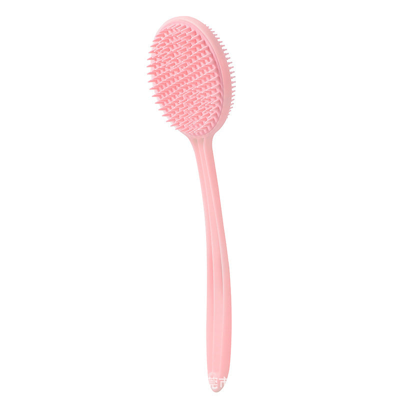 Silicone Back Massage Bath Brush Suitable For Shower Washcloth Belt Long Handle Double-sided