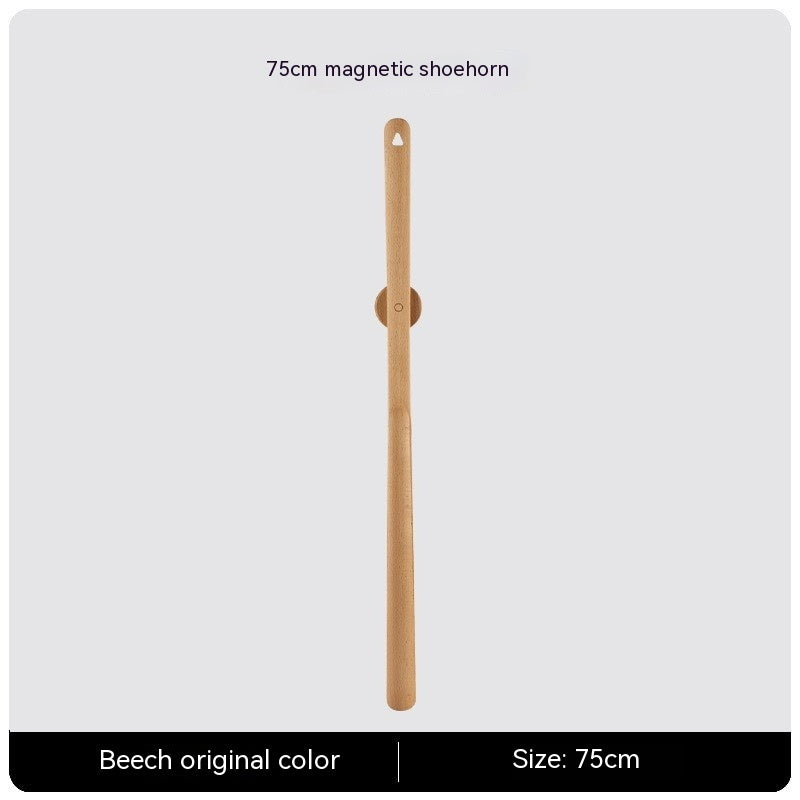 Household Lengthened Beech Magnetic Shoehorn