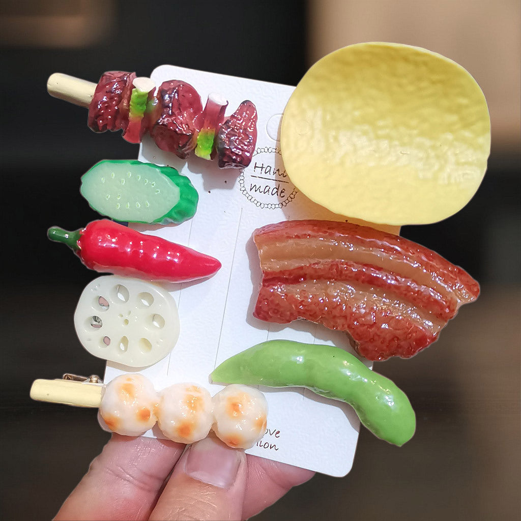 Rice, Poached Eggs, Melon Seeds, Corn Clip, Super Cute Simulation Food Mini Clip