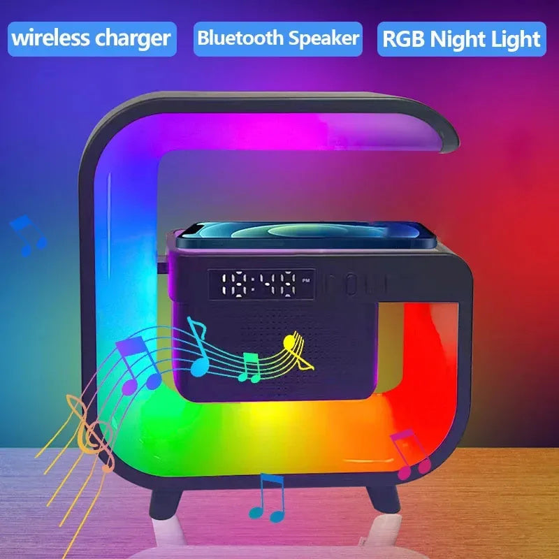 Bluetooth Speaker BT-3401 Atmosphere Light Wireless Charger Clock