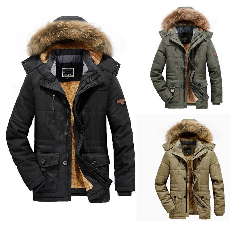 Men's Mid-length Plus Size Men's Quilted Jacket