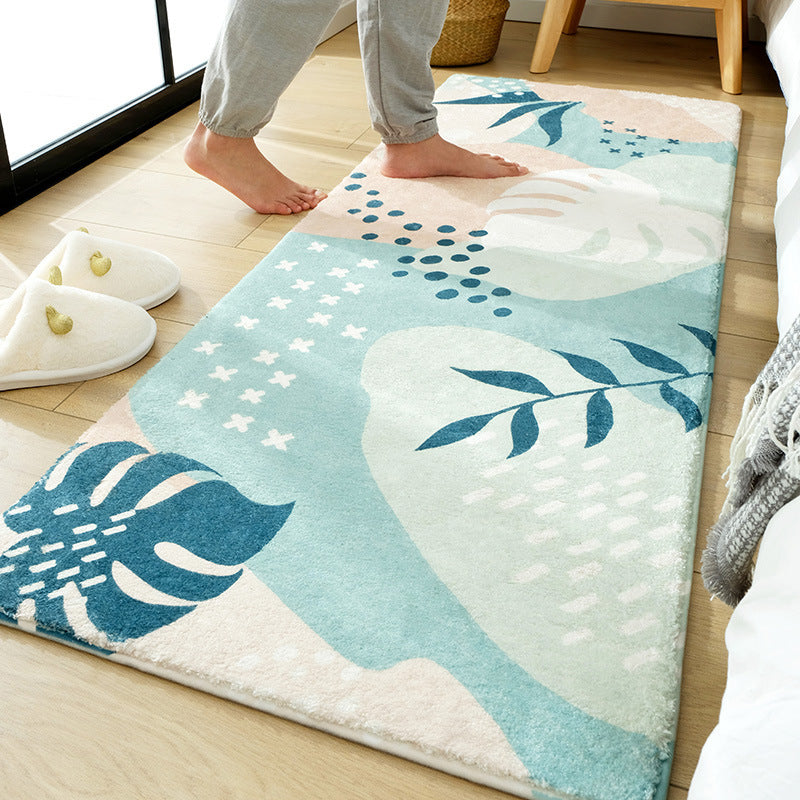 Rectangular Rug In Front Of Bed In Home Room