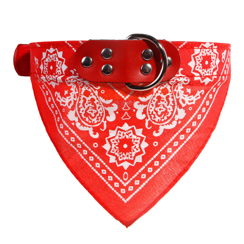 Pet Fashion Print Collar Triangle Saliva Towel