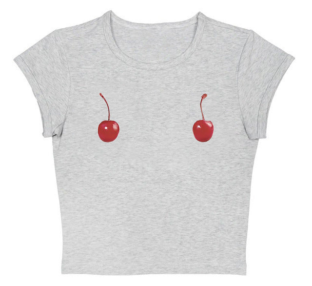 Cherry Print Girl Baby T-shirt Street Sleeveless