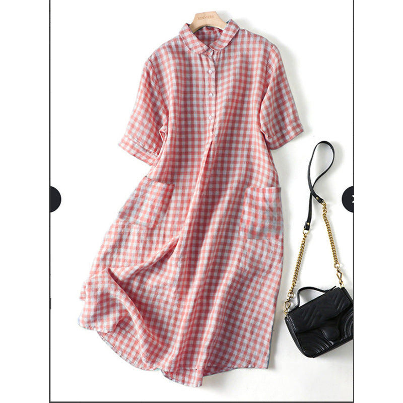 Women's Bubble Gree Collar Short Sleeve Dress