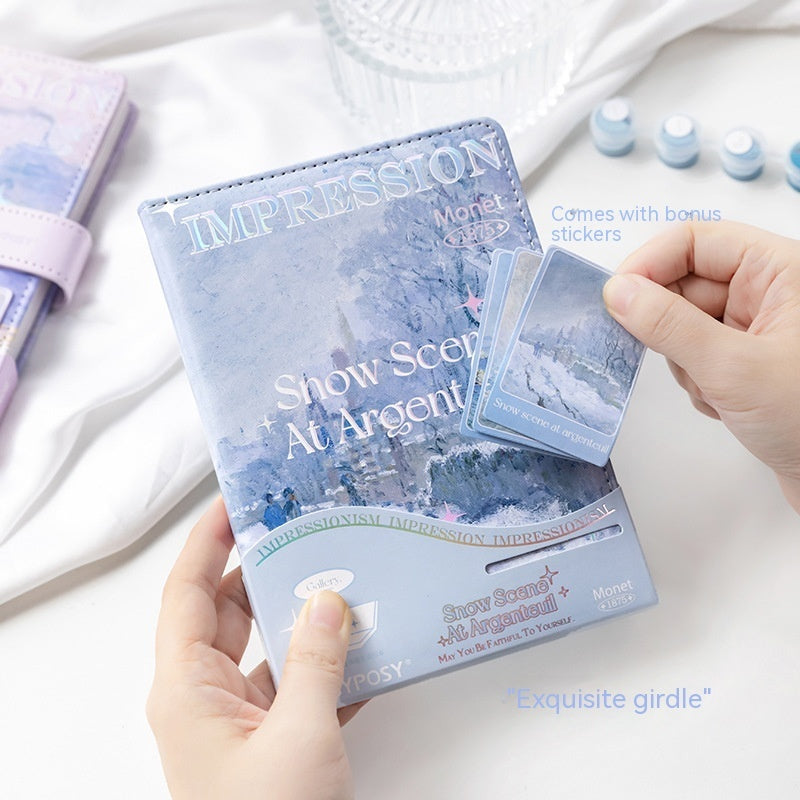 Fresh And Elegant Oil Painting Style Magnetic Buckle Book