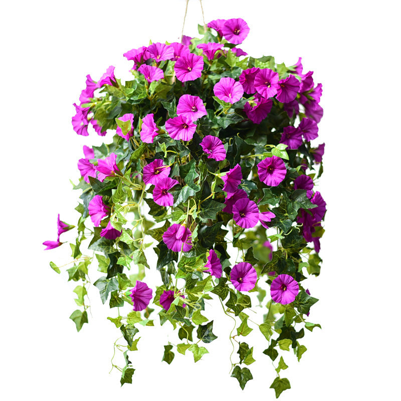Hanging Basket Plastic Fake Flower Rattan Wall Hanging Decoration