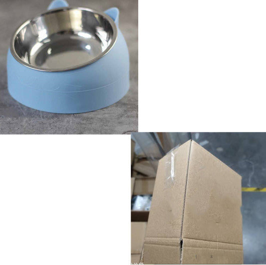 200mlStainless Steel Oblique Mouth Pet Cat Bowl