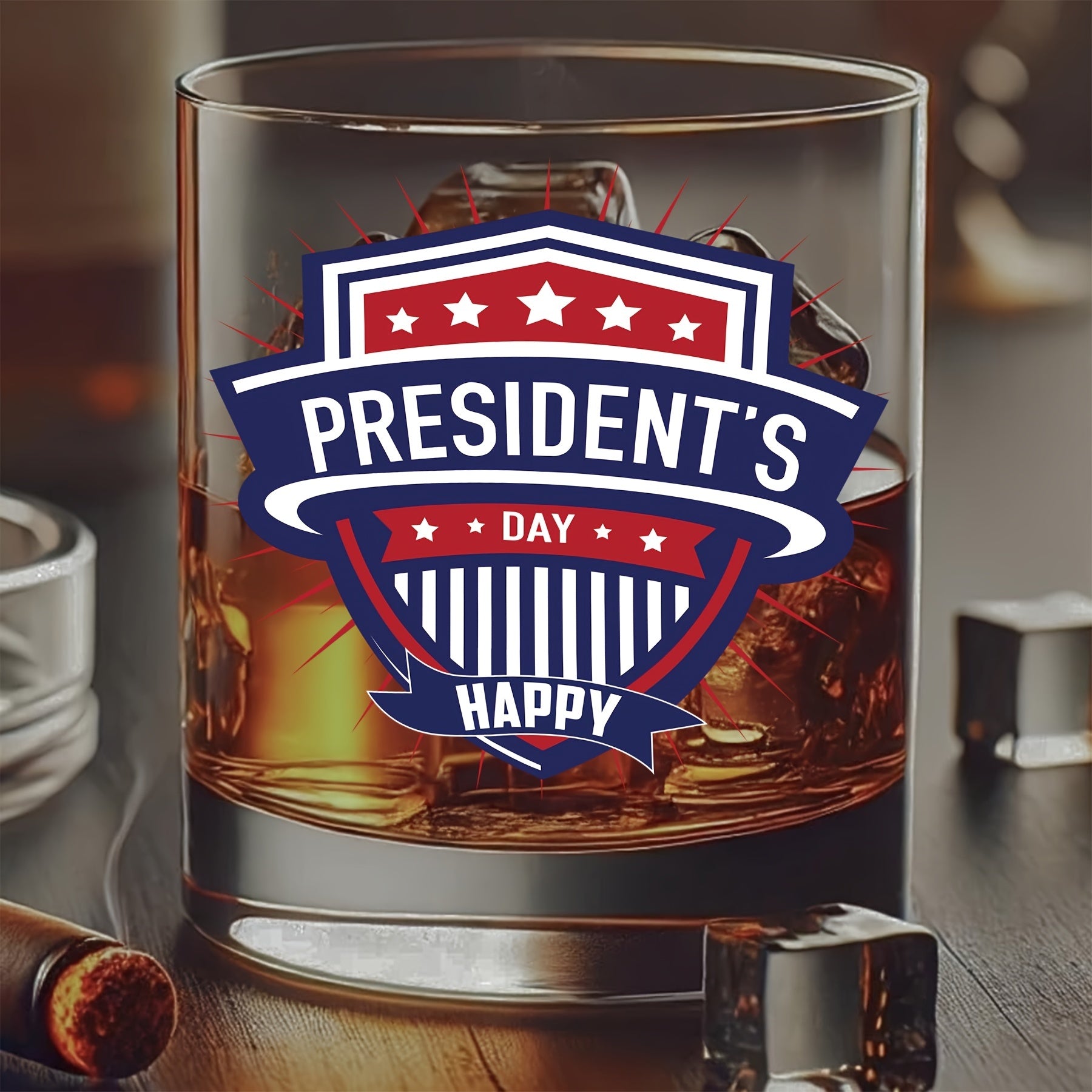 Presidents Day Mothers Day Whiskey Glass