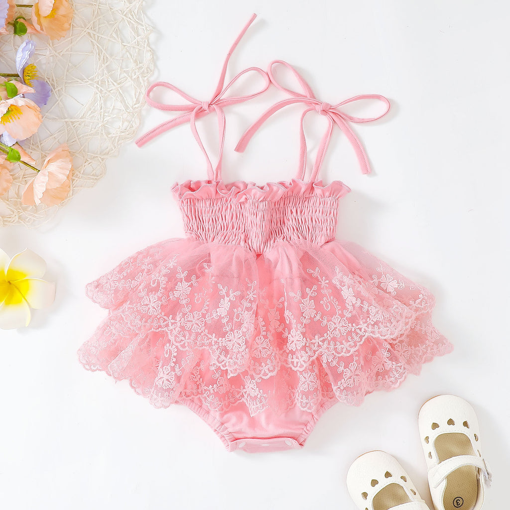 Children's Stitching Lace Yarn Princess Dress