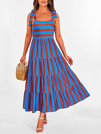 Spaghetti Strap Sleeveless Printed Pocket Side Zipper Layered Dress