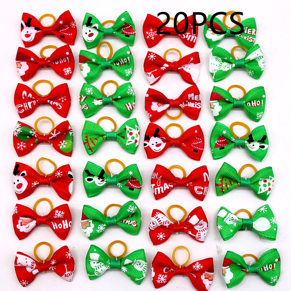 Christmas Pet Head Flower Dog Cat Cat Bow Santa Claus