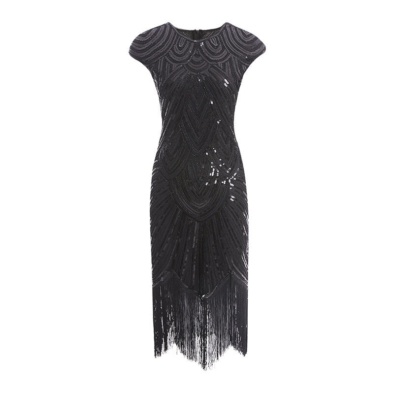 New Women's Vintage Sequin Fringe Dress Beading