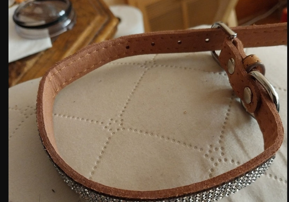 Shiny Rhinestone Hot Rhinestone Pet Collar Microfiber Durable Dog Collar