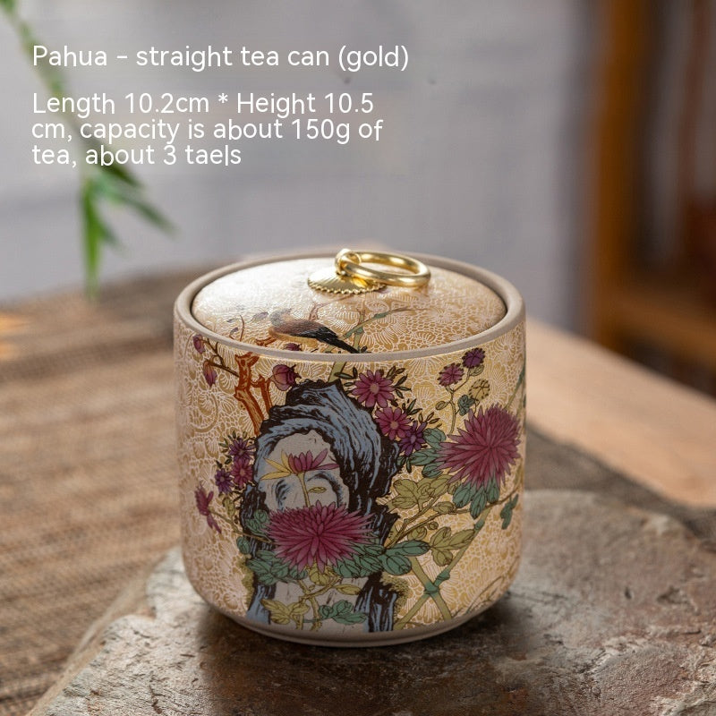 Enamel Ceramic Tea Cans Stoneware Sealed Cans Black Container Capacity