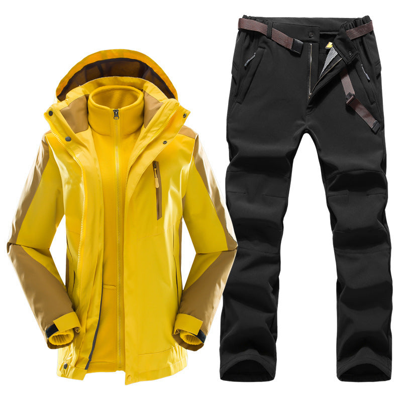 Outdoor Padded Warm Hiking Pants Punching Jacket 3-in-1 Set