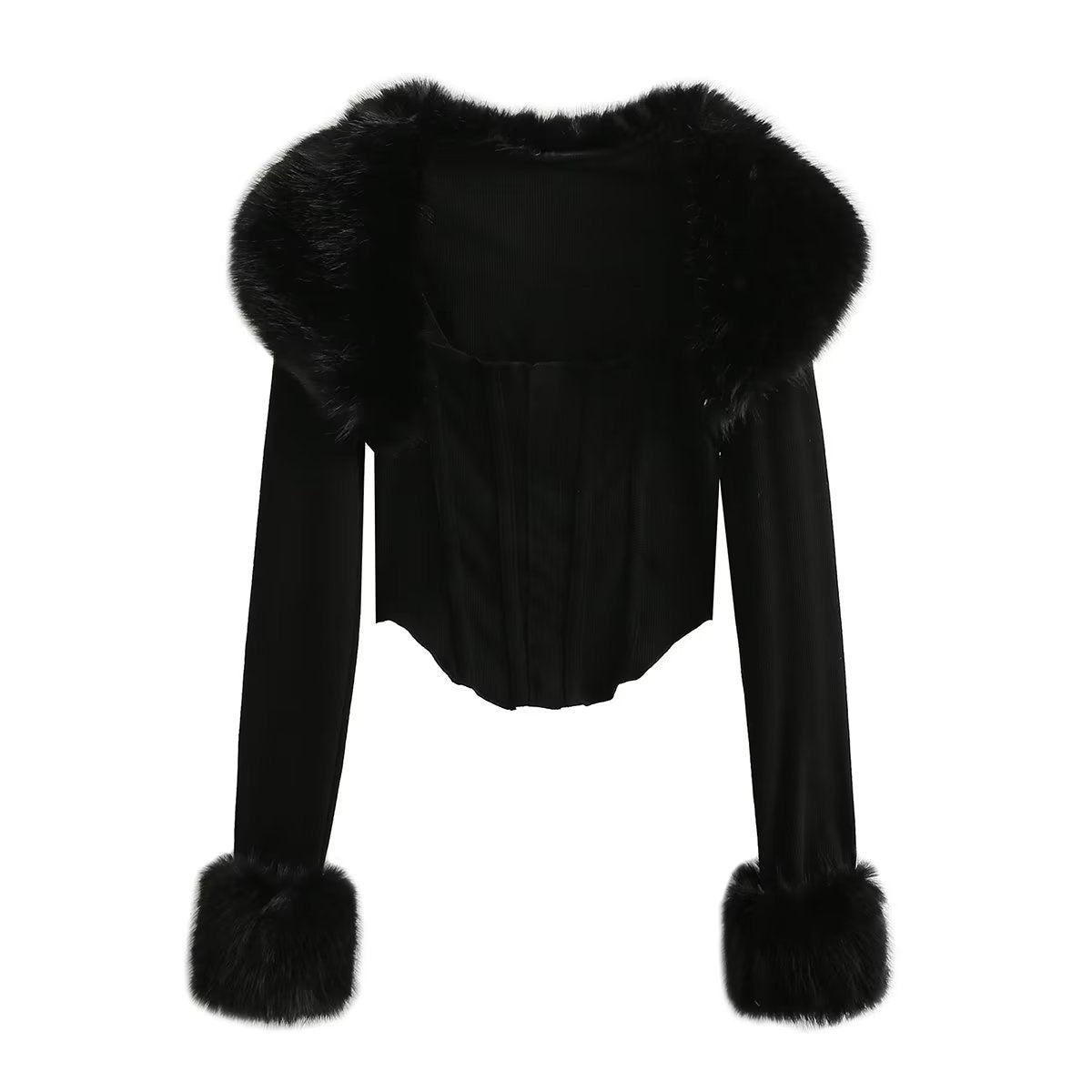 Autumn Long-sleeved Fur Collar Top For Women